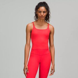 lululemon Love Red Strappy Nulu Shelf Tank Top size 4